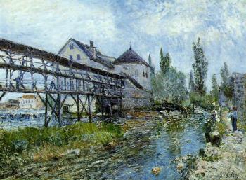 Alfred Sisley : Provencher's Mill at Moret